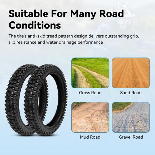 EOPOAYI 16x2.4 Bike Tire and Inner Tube Set Compatible with Electric Bike Kids Bicycle E-Scooter, 16x2.40 64-305 16 Inch Dirt Bike Tire for Razor MX650 MX500 SX500 Mcgrath Dirt Rocket Bike (2-Packs)