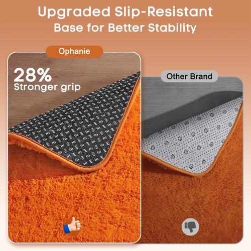 Ophanie Orange Large Rugs for Living Room Bedroom, Fluffy Fuzzy Furry Carpet, Plush Soft Shaggy Bedside Indoor Floor Area Rug for Kids Girls Boys Baby Teen Dorm Nursery Home Decor Aesthetic