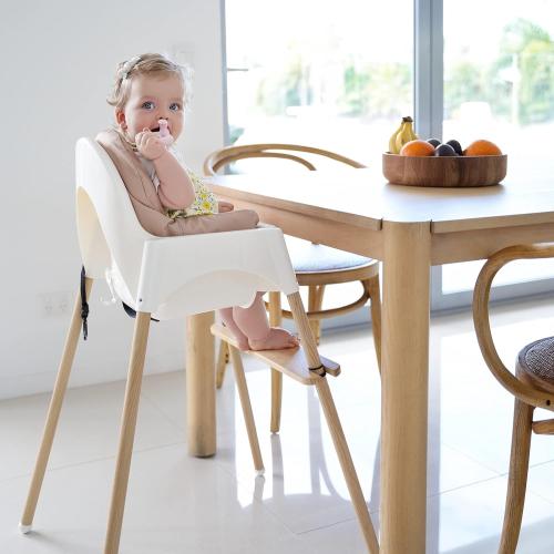 Nibble and Rest Woodsi Footsi Highchair Footrest for IKEA Antilop, Bamboo Wooden Footrest, Height Adjustable, High Chair Accessories,Suitable Footstool with Rounded Corners