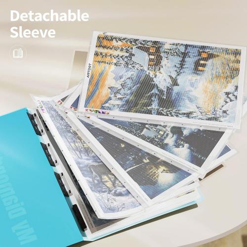 ARTDOT A1 Storage Book for Diamond Painting Kits, Diamond Art Portfolio Folder for Diamond Painting Accessories with 13 Pockets, 26 Views Protectors (34x25.4inches)