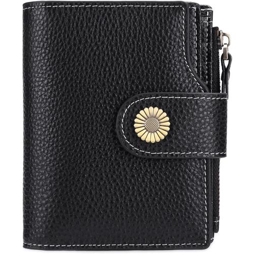 Falan Mule Wallet for Women - Genuine Leather, Compact, RFID Blocking, Bifold Wallet
