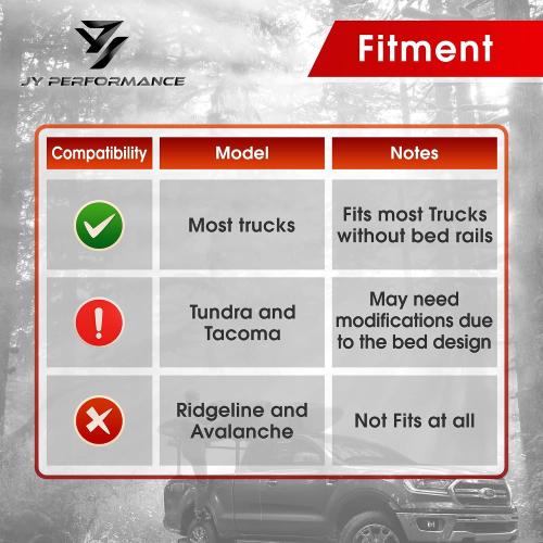 JY PERFORMANCE Truck Ladder Racks 800Ibs Capacity Extendable Pick-up Truck Bed Ladder Rack, Universal Heavy Duty (NO Drilling)