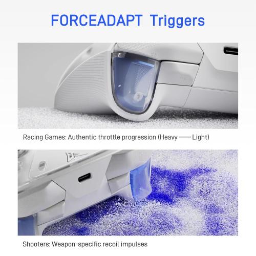 FLYDIGI Apex 5 Wireless PC Controller, Forceflex Joystick 2.0, ForceAdapt Trigger, 3ms Ultra-Low Latency, RGB Light Bar, Full-Color LCD Display,1500mAh Battery PC/NS/Android/TV (No Xbox/PS)