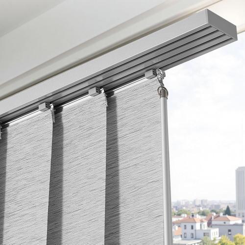 VEVOR Panel Track Blinds, Extendable Track from 45.8 in to 86 in W, Trimmable Panel Curtains Up to 96 in H, Adjustable Vertical Panel Blinds for Sliding Doors, Patio Doors, Room Divider, Window, Gray