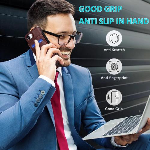 Phone Case for iPhone 16e/SE 2025/SE 4 with Tempered Glass Screen Protector and Credit Card Holder Wallet Cover Stand Leather Cell Accessories i Phone16e i16e 16 e SE4 4th Generation 16eCase Brown