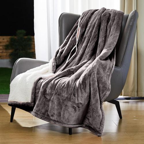 Heated Blanket Electric Throw, Grey, 50x60
