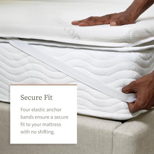 Saatva Graphite Memory Foam Mattress Topper | 3 Memory Foam Layer, Enhanced Comfort and Cooling, Queen