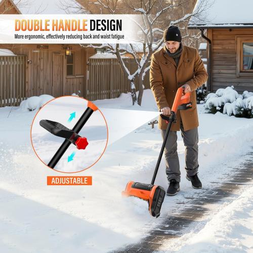 Snow Shovel Cordless, 20V | 10 Inch Electric Snow Blower with 2 X 4.0Ah Replaceable Batteries & Charger Up to 50 Mins, Battery Operated Snow Blower with Adjustable Front Handle, Lightweight