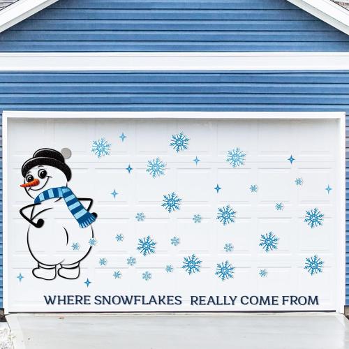 82PCS Christmas Garage Door Decorations Magnets - Snowman Snowflake Xmas Holiday Refrigerator Fridge Kitchen Decor