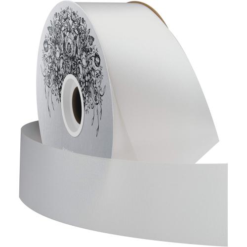 McGinley Mills 2 W Acetate Satin Ribbon, White, 100 Yard Spool