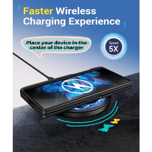 BERFY for Samsung Galaxy Z Fold 6 Case with Screen Protector, [2 Invisible Kickstand] Built-in S Pen Holder and Slide Camera Cover, [Anti Spy] Full-Body Shockproof Slim Phone Case for Z Fold 6, Black