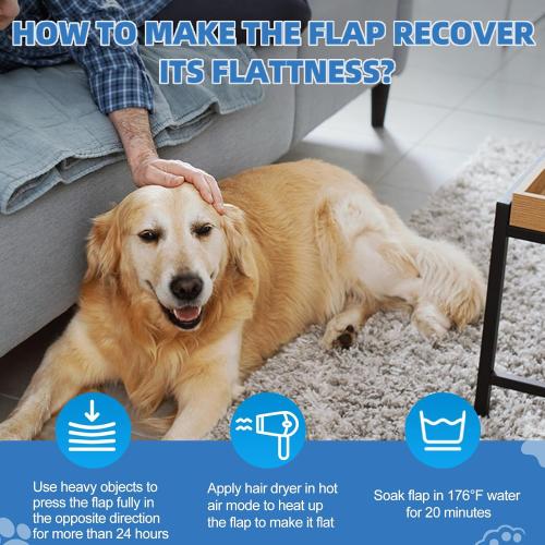 2 Pack XL Replacement Dog Door Flaps with 78 Inch Long Sealing Strip, Weather Resistant Doggie Door Replacement Flap Compatible with 9.88 x 18 Extra Large Dog Door