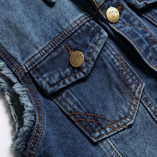 Size 3XL Men's Denim Vest,Sleeveless Jacket Slim Fit Vintage Casual Ripped Summer Jean Vest for Men