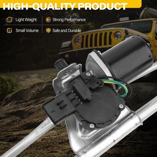 55077859AB Front Windshield Wiper Motor and Linkage Assembly Fit for 2007-2018 Jeep Wrangler Windshield Wiper Linkage Replace# 55077859AD, 55077859AC
