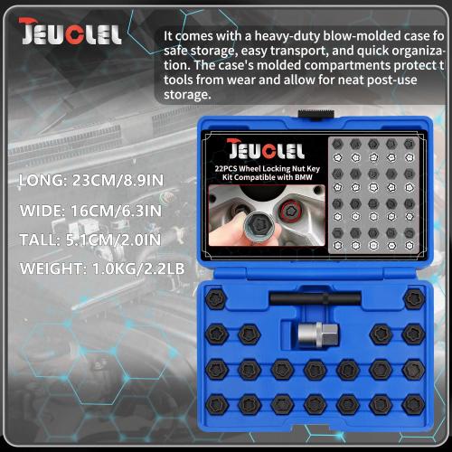 22PCS Wheel Locking Nut Key Kit Compatible with BMW Series