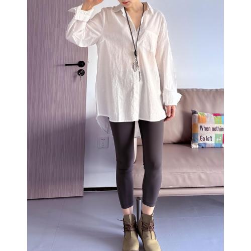 SizeL... lMinibee Women'sLinen Blouse High Low Shirt Roll-Up Sleeve Tops