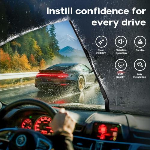 BERG REGEN 19 19 Windshield Wiper Blades Replacement for Toyota Sequoia 2001-2007, Toyota Tundra 2000-2006, Jeep Liberty 2002-2012, Dodge Nitro 2007-2011 –Genuine OEM Quality (Set of 2)