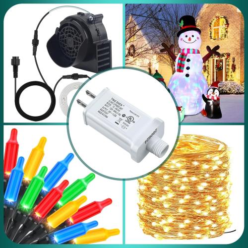 Enhon 29V LED Power Supply, UL Certified Transformer Replacement, Class 2 Power Supply, Low Voltage Transformer US Plug Adapter for Christmas Tree Light LED String Light, White (TS-8W29V)