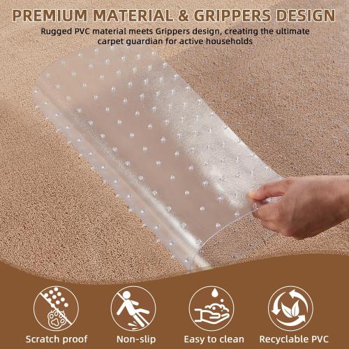Carpet Protector for Pets, Cat Carpet Protector for Doorway, Easy to Cut PVC Anti Scratch Stopper Under Door,Non-Slip Cat Scratch Mat 3.6FT(2PCS, Clear)
