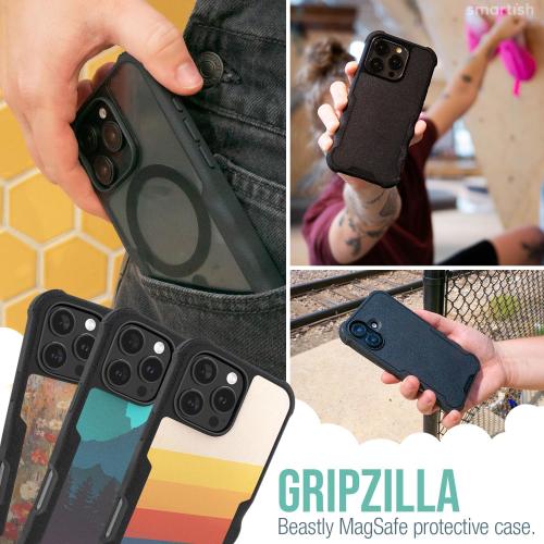 Smartish® iPhone 16 Pro Max Protective Magnetic Case - Gripzilla Compatible with MagSafe [Rugged   Tough] Heavy Duty Armor Cover Drop Tested Protection for Apple iPhone 16 Pro Max - Moving Mountains