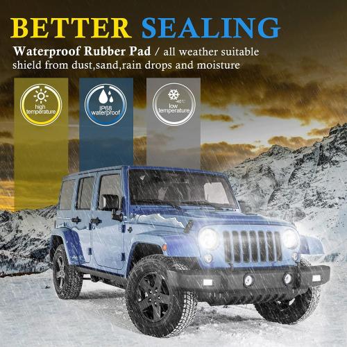 Flush Mount LED Light Pods, BUNKER INDUST 2Pcs 6 Inch Spot Flood Combo Beam 6000 LM Triple Row Driving Off Road Light Bar Waterproof Led Work Light for Golf Cart Trucks Tractor SUV 4x4 ATV UTV
