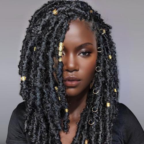 80 PCS Gold Dreadlock Beads Hair Jewelry Braids Accessories for Goddess Locs Crochet Passion Twist Hair Rings Soft Metal Adjustable Braiding Cuffs (80Pcs, Gold)‼️missing pieces‼️