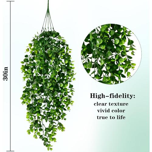 Waipfaru 4Pcs Fake Hanging Plants 2.7FT Fake Plants Fake Vines Greenery