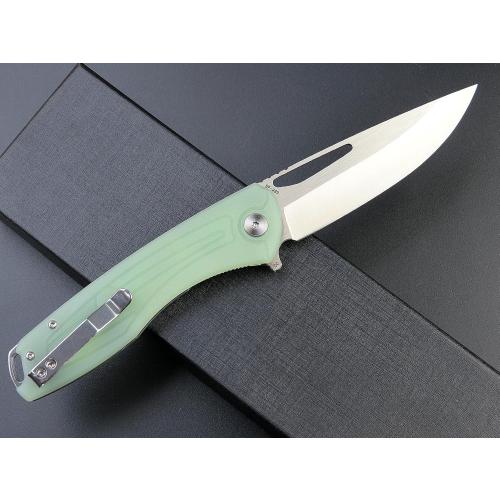Eafengrow EF233 Folding Knife D2 Steel Blade G10 Handle EDC Tool Knives for Working Camping Hiking(jade)