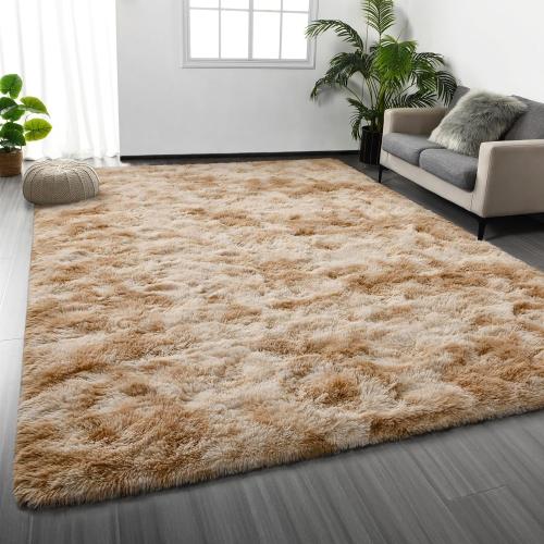 Shag Area Rugs 68 x 94 Tie-Dyed Plush Fuzzy Rugs for Living Room, Ultra Soft Fluffy Furry Rug for Bedroom, Indoor Carpet Nursery Rugs for Kids Room Home Decor