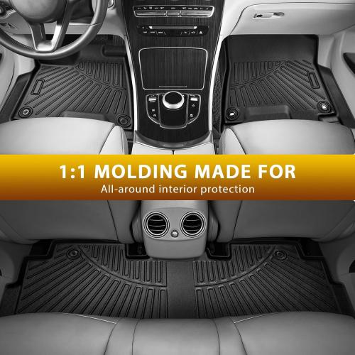 Powerty Floor Mats for Honda Odyssey 2026 2025-2018 Mini Passenger Van Car Mats, All Weather TPE Custom 1st 2nd & 3rd Rows Floor Liner and Cargo Liner Honda Odyssey Accessories (Floor Mats Trunk Mat)