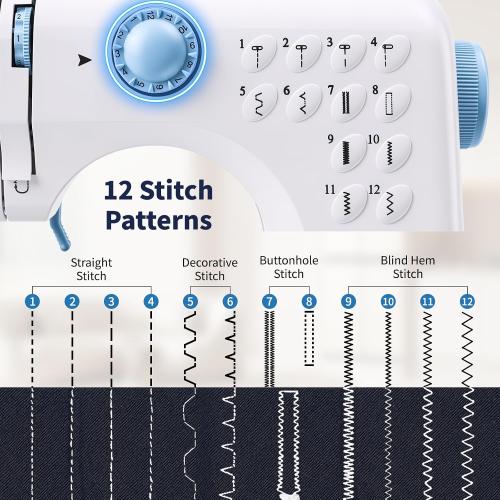 Mini Sewing Machine for Beginners & Kids with Extension Table, Portable