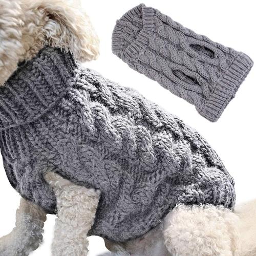 Small - Winmany Pet Dog Turtleneck Knitting Sweater Coat Winter Warmer Thickening Pullover Knitwear Crochet Coat Clothes for Small dog Cat
