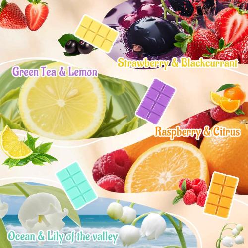 STRN Wax Melts Natural Soy Wax Cubes with Essential Oils - Long Lasting Strong Fragrance Tarts for Warmer, Home, Spa, Gift Use - 4 x 2.5oz Aromatherapy Wax Melts Variety Pack