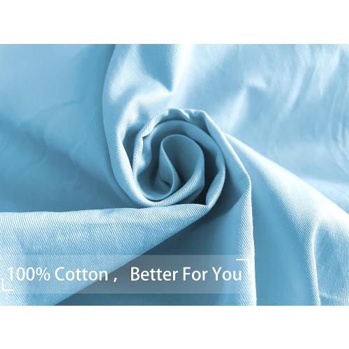 iMaylex Soft 100% Egyptian Cotton Zipper Closure Pillowcases, Cozy and Lightweight Pillow Case, Set of 2, Light Blue, Queen, 20 x 30