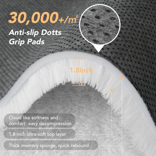 White Fluffy Bedroom Area Rug : Fluffy Area Rugs for Living Room - White Shag Bedroom Area Rug