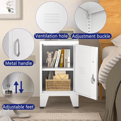 24.4 H Metal Locker Storage Cabinet with 1 Doors, Pantry with Shelves, Storage Cabinet with Adjustable Leveling Foot for Kitchen, Employees, Office, Kids Locker