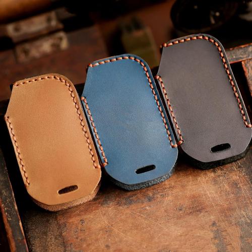 5-Button Leather Key Fob Cover, Compatible with Kia Cerato Ceed Forte NIRO Sorento Seltos Sportage Soul Telluride Keyless Entry Remote Smart Key, No Screw Design Style Key Protector(Brown)