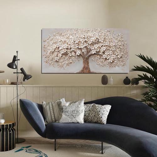 Canvas Wall Art Decor Prints Modern Botanical Wall Art Pictures for Living Room Canvas Art Wall Decor Tree of Life Wall Art Decor White Flower Wall Art Prints Artwork for Walls Bedroom Office Decor 20 X 40