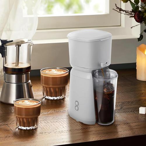 Single Serve Iced Coffee Maker Soft Silver - 700W, Hot/Cold Brew Dual Function, Drip Stop Control, 20oz Travel Tumbler, Reusable Filter | Home/Office/On-the-Go Daily Coffee Essential ‼️could be broken or missing pieces ‼️