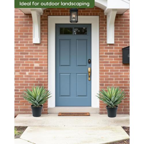 Velener Artificial Agave Plant in Black Pot with Real Stone Pebbles, Large Fake Agave Plants for Indoor and Outdoor-15 inches Tall, 81 Leaves