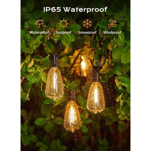 Minetom 100FT Outdoor String Lights with Remote, ST38 Patio Lights Dimmable | Waterproof LED Christmas Lights with 3 Modes, Shatterproof Connectable Outside Lights for Backyard Porch Deck Garden Decor
