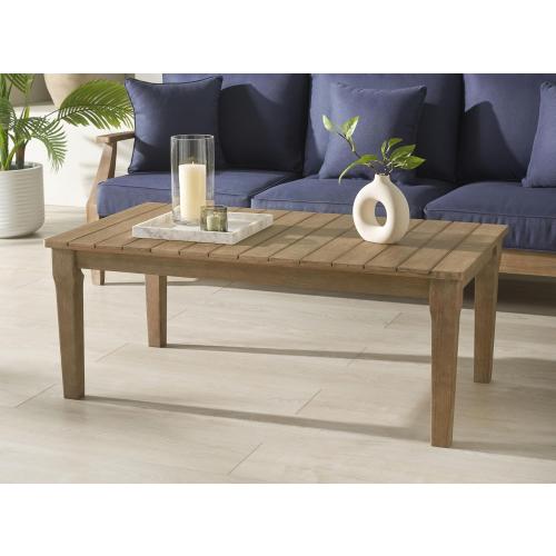 SAFAVIEH Couture Patio Martinique Natural Wood Outdoor Coffee Table