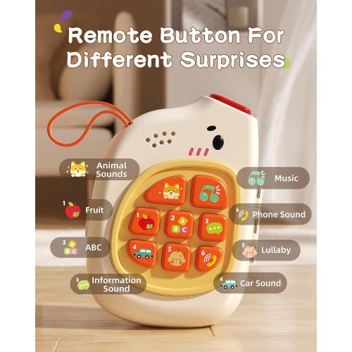 Baby Phone with Music for Toddler, Kids Sensory Busy Board, Early Educational Toy for Toddlers 1-3, Motor Skills Developmental Toy for 0-6-12-18 Month Age