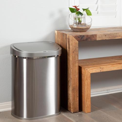 Ninestars 21 Gallons Automatic Large Kitchen Trash Can with Lid, Motion Sensor Trash Can for Kitchen, LivingRoom, Office, 80 Liter X Large Touchless Stainless Steel Garbage Bin (Rectangular)