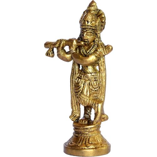 Esplanade - Brass - 3.5 - Krishna Makhan Chor Laddoo Gopal Baby Krishna Kishan Thakurji Murti Idol Statue Sculpture