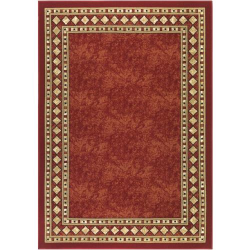 Antep Rugs Alfombras Modern Bordered 4x6 Non-Skid (Non-Slip) Low Profile Pile Rubber Backing Indoor Area Rugs (Maroon Beige, 4' x 5'8)