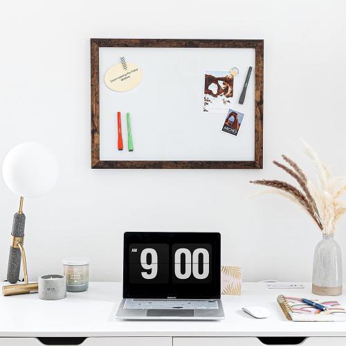Loddie Doddie Magnetic Dry Erase Board - 18 x 24 in, Rustic Frame - Easy-Clean Surface & Whiteboard for Wall - Magnet Board - Vertical & Horizontal Mounting Hanging Whiteboard
