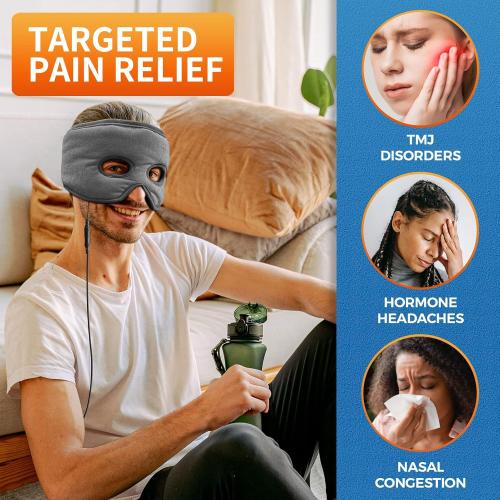 sticro Sinus Relief Mask Moist Heat with 3 Temp Settings, Ex-Large Headache Mask Electric Face Heating Pad for Sinus Pressure Relief, Migraine, Tension Headache Relief