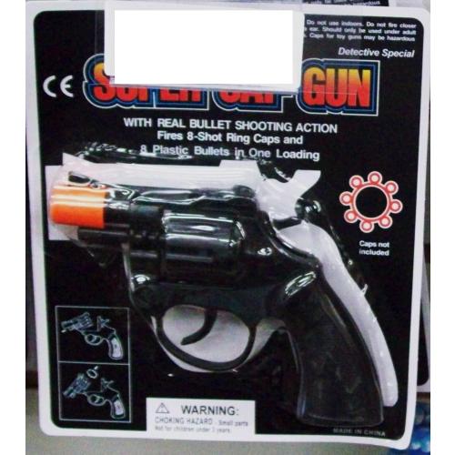 2pack Kole Toy Revolver Cap Gun - Modern Black Plastic Toy Gun - Boys Aged 8 and up - Easter Fantasy Toy Gun