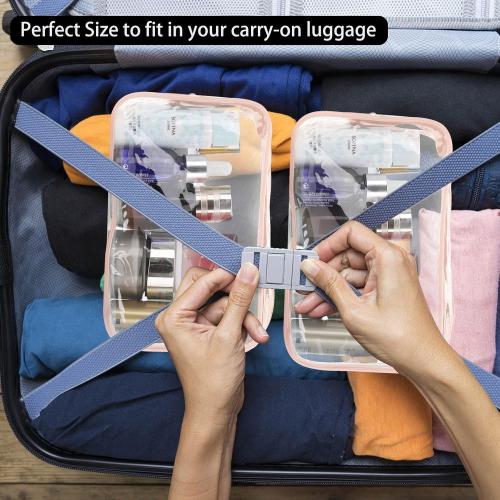 Tbestmax 10 Pcs Clear Cosmetic Bags Small Makeup Bags Portable Waterproof Travel Toiletry Bags Organizer Peach Pink, 7.5x 4.8x 2.3